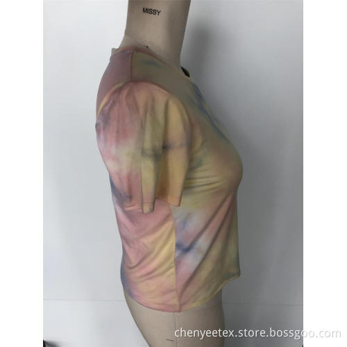 Tie-Dye-Kurzarmbluse